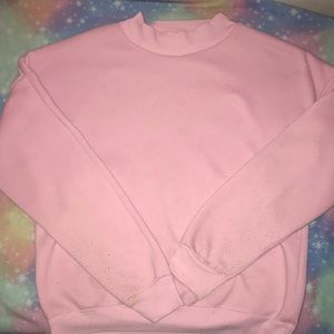 Pastel pink turtleneck sweater